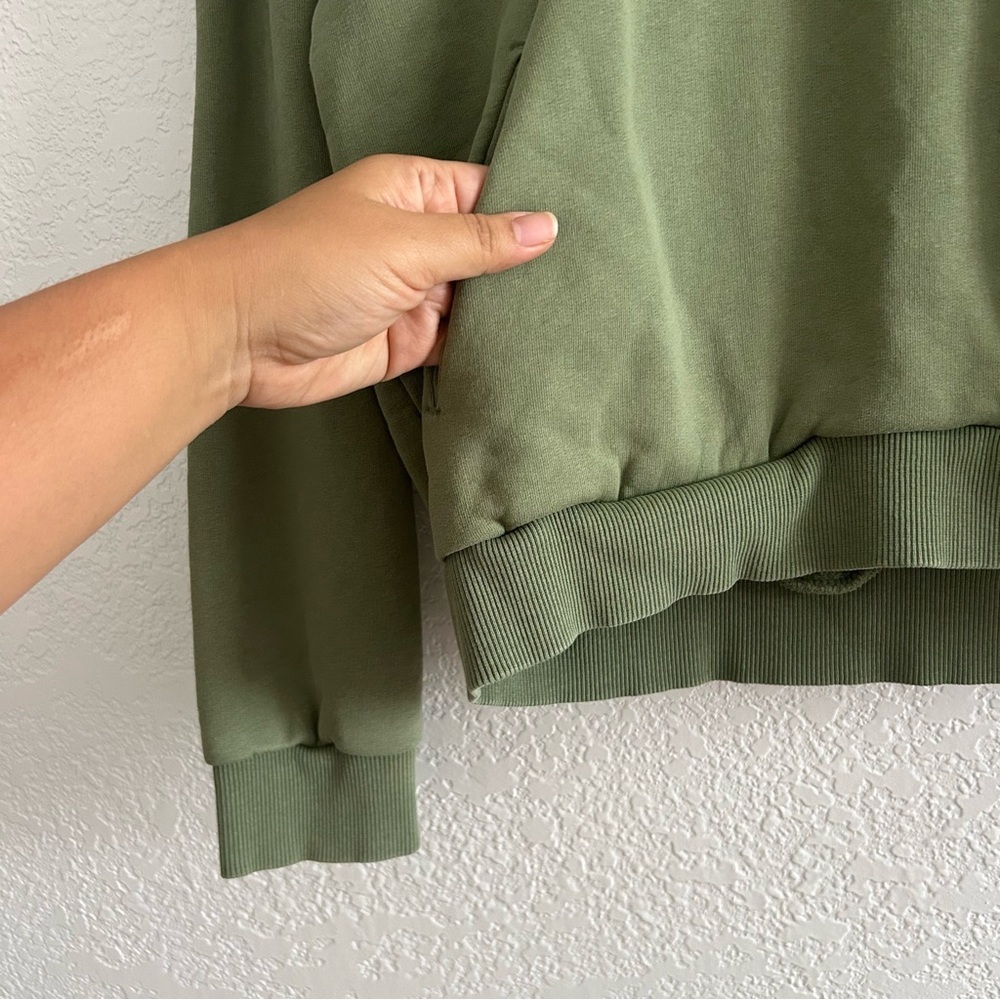 Pangaia Comfy 365 Mid Weight Cotton Hoodie in Green Olive - Picture 6 of 10